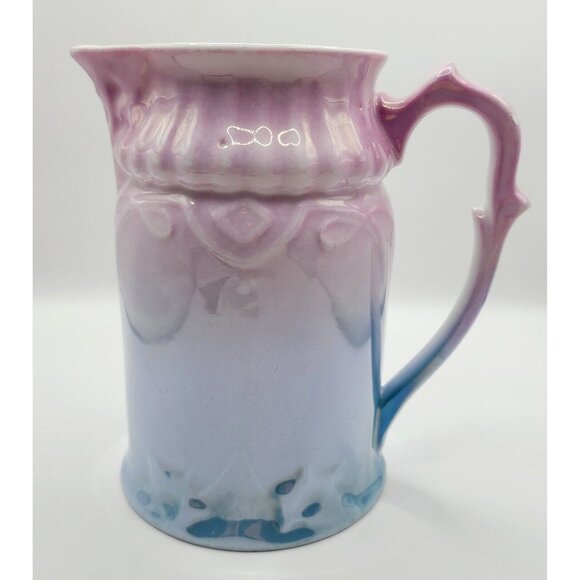 Antique 1920's Bavaria Lusterware RCW German Purple Blue Iridescent Milk Pitcher - Picture 1 of 11